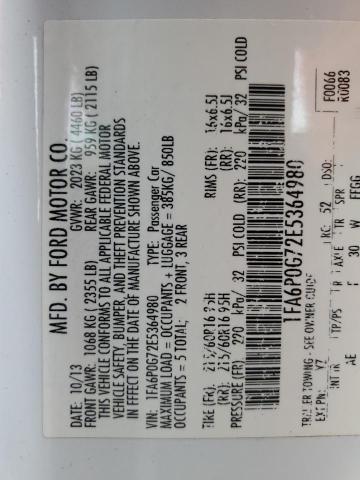 1FA6P0G72E5364980 Ford FUSION S