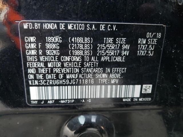 3CZRU6H59JG711816 | 2018 HONDA HR-V EX