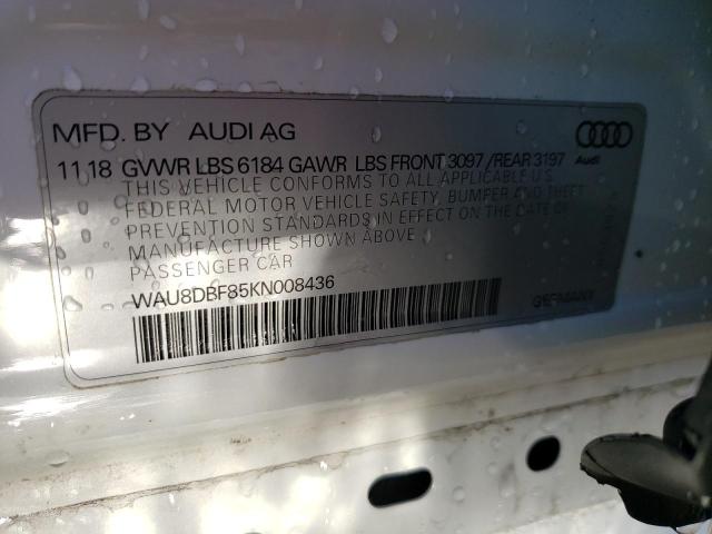 2019 AUDI A8 L WAU8DBF85KN008436