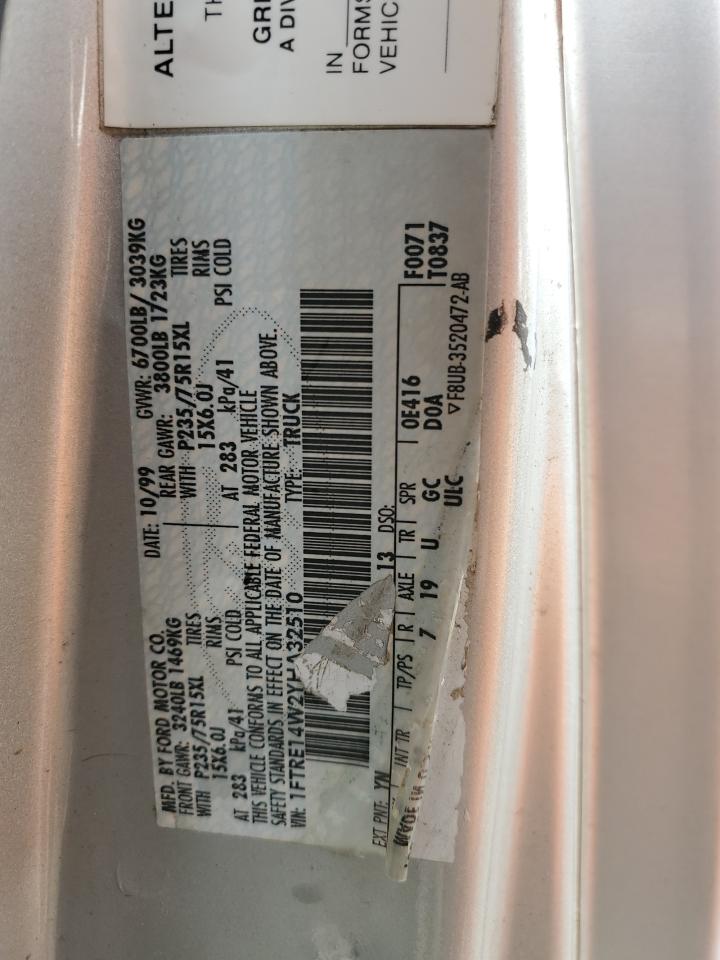 1ftre14w2yha32510 1FTRE14W2YHA32510 2000 Ford Econoline E150 Van