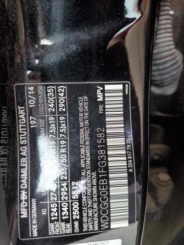 WDCGG0EB1FG381582 Mercedes-Benz Glk 250 Bluetec