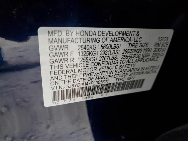 5J8YD9H47PL005631 Acura Mdx Technology