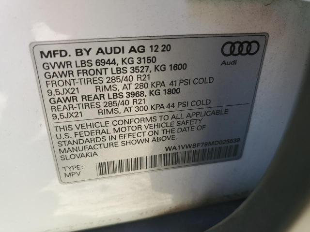 WA1VWBF79MD025539 Audi SQ7 PRESTI 10