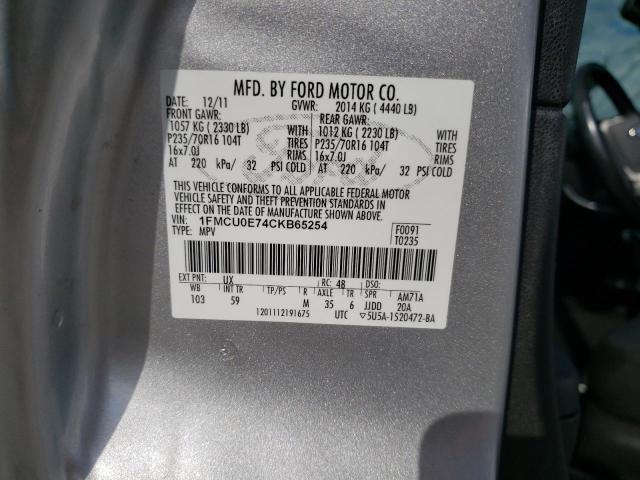 1FMCU0E74CKB65254 | 2012 Ford escape limited