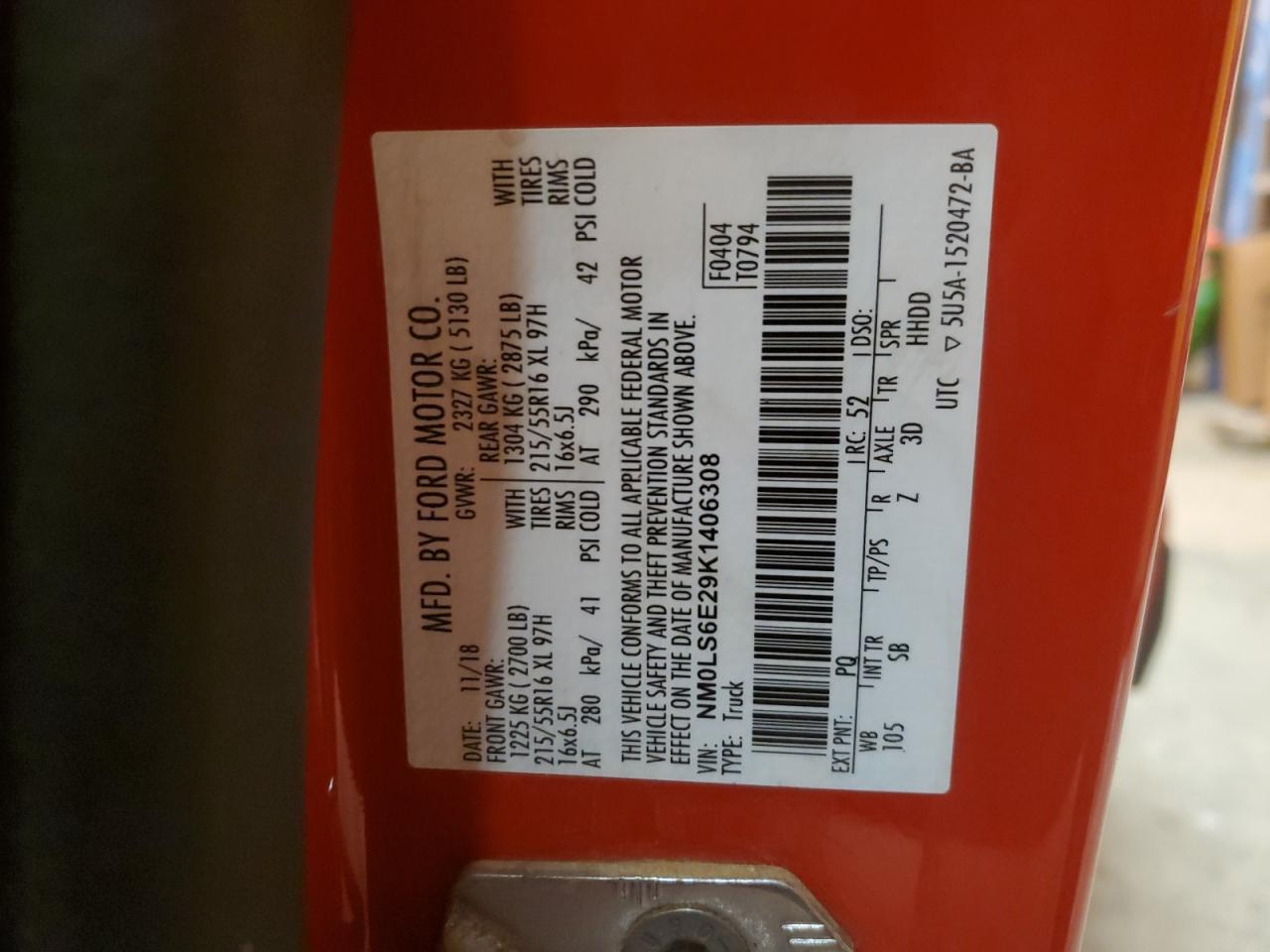 NM0LS6E29K1406308 2019 Ford Transit Connect Xl NM0LS6E29K1406308 2019 Ford Transit Connect Xl