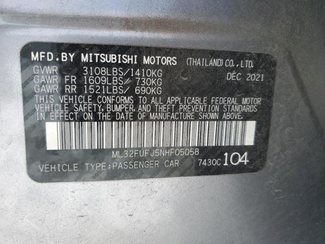 2022 Mitsubishi Mirage G4 Es VIN: ML32FUFJ5NHF05058 Lot: 77935703