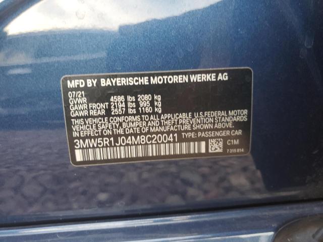 3MW5R1J04M8C20041 | 2021 BMW 330I