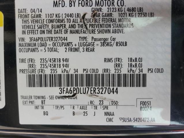 3FA6P0LU7ER327044 Ford Fusion Se Hybrid