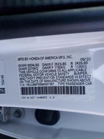 19UUB6F66MA001567 | 2021 ACURA TLX ADVANC