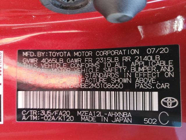 JTND4MBE2M3108660 | 2021 TOYOTA COROLLA SE