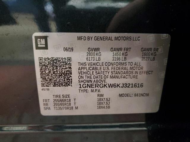 1GNERGKW6KJ321616 Chevrolet Traverse L 14