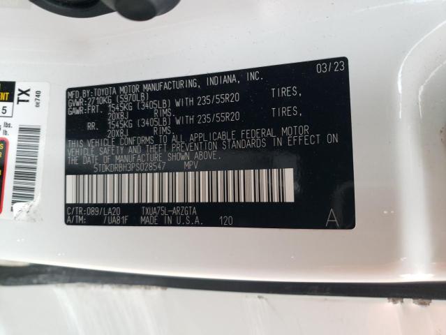 5TDKDRBH3PS028547 | 2023 TOYOTA HIGHLANDER