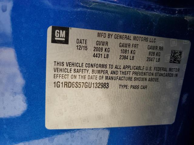 VIN 1G1RD6S57GU132983 2016 Chevrolet Volt, Ltz no.12