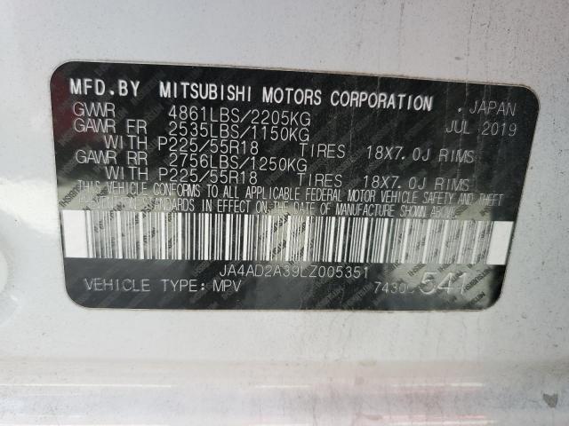 JA4AD2A39LZ005351 | 2020 MITSUBISHI OUTLANDER