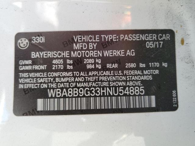 2017 BMW 330 I - WBA8B9G33HNU54885