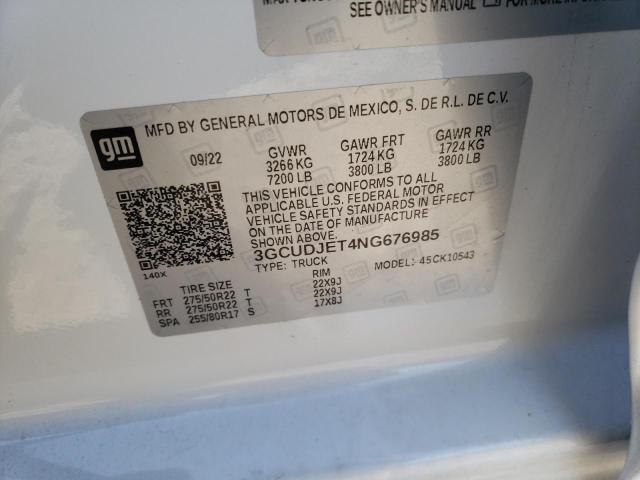 2022 CHEVROLET SILVERADO4 3GCUDJET4NG676985
