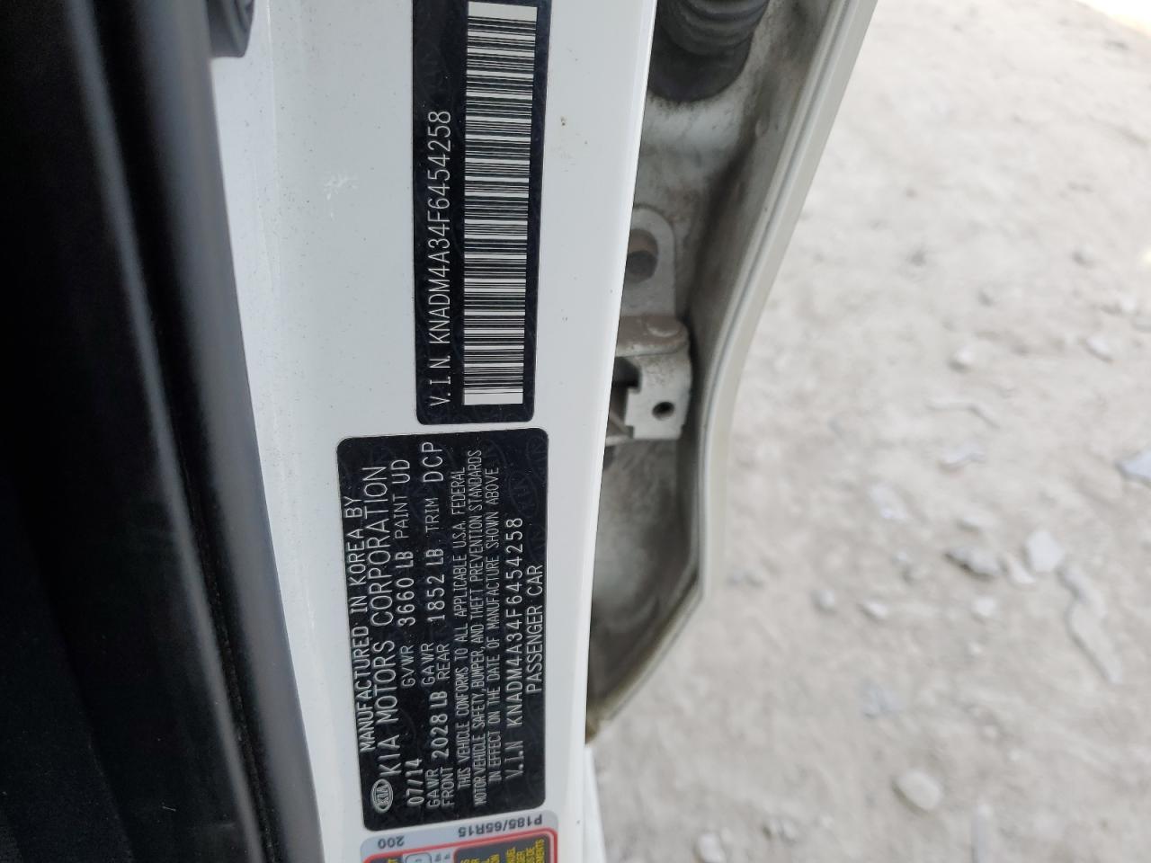 KNADM4A34F6454258 2015 Kia Rio Lx