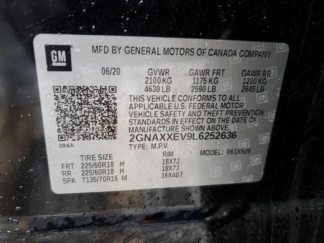 2GNAXXEV9L6252636 | 2020 CHEVROLET EQUINOX PR