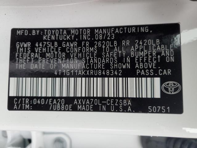 4T1G11AKXRU848342 | 2024 TOYOTA CAMRY SE N