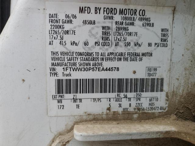 2007 Ford F350 Srw Super Duty VIN: 1FTWW30P57EA44578 Lot: 76405053