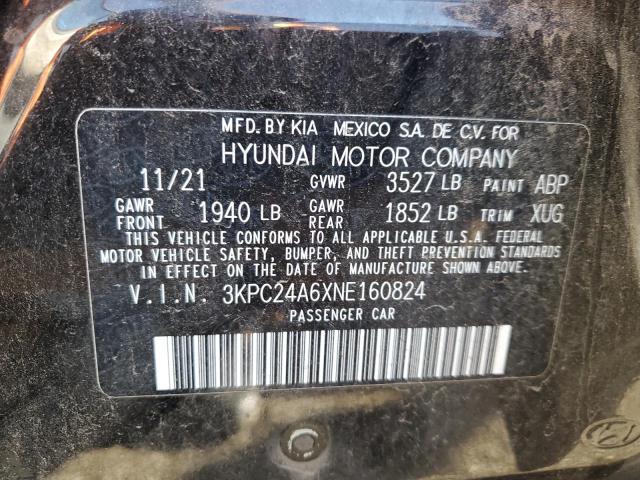  HYUNDAI ACCENT 2022 Чорний