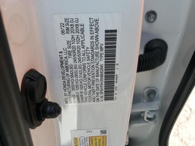 2022 HONDA PILOT SPOR 5FNYF6H35NB062845