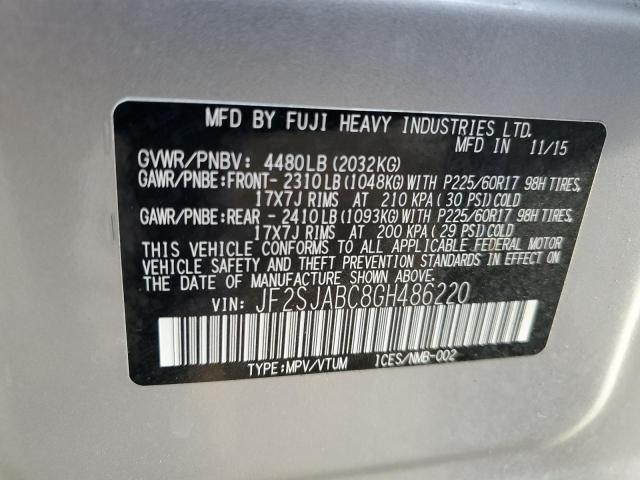 JF2SJABC8GH486220 | 2016 SUBARU FORESTER 2