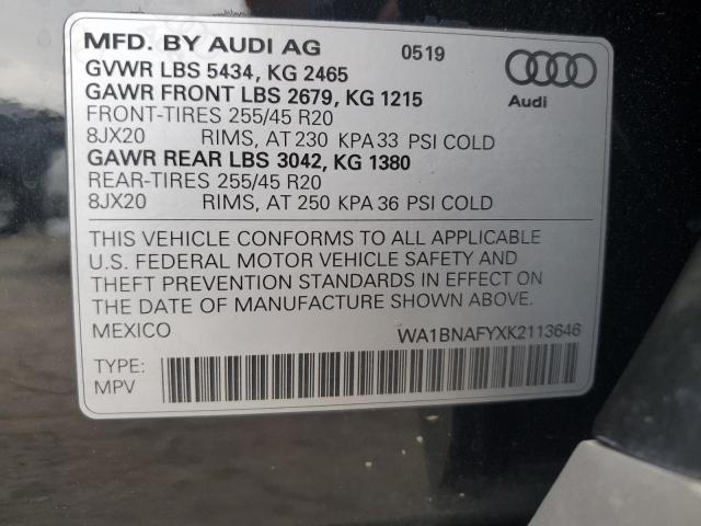 WA1BNAFYXK2113646 2019 AUDI Q5, photo no. 13