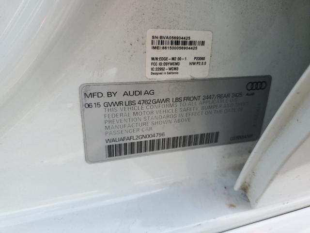 VIN WAUAFAFL2GN004796 2016 Audi A4, Premium S-Line no.12