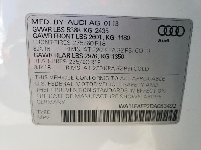 VIN WA1LFAFP2DA053492 2013 Audi Q5, Premium Plus no.13