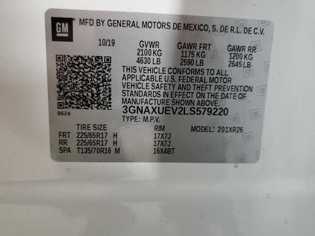 3GNAXUEV2LS579220 | 2020 CHEVROLET EQUINOX LT