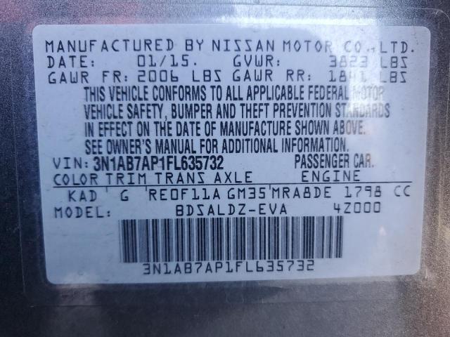 2015 NISSAN SENTRA S - 3N1AB7AP1FL635732
