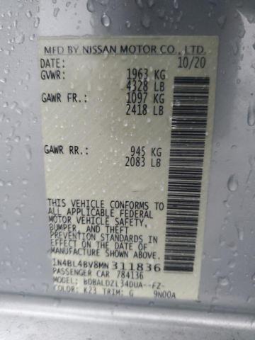 1N4BL4BV8MN311836 | 2021 NISSAN ALTIMA S