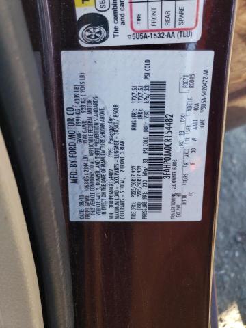 3FAHP0JA0CR154482 | 2012 Ford fusion sel