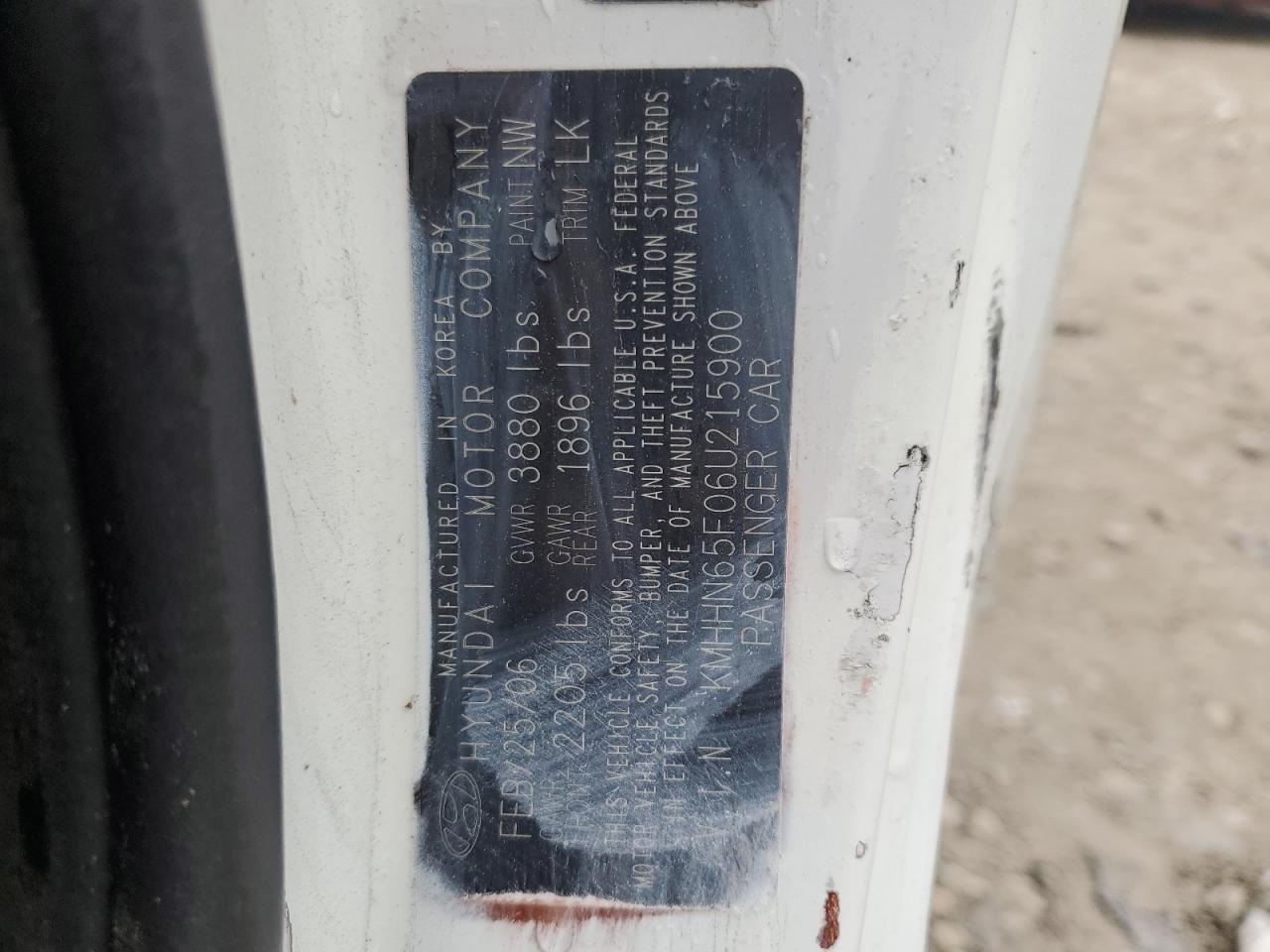 KMHHN65F06U215900 2006 Hyundai Tiburon Gt