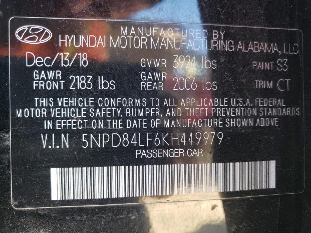 5NPD84LF6KH449979 | 2019 HYUNDAI ELANTRA SE