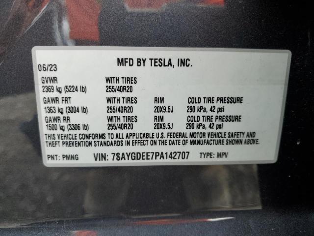 7SAYGDEE7PA142707 | 2023 TESLA MODEL Y