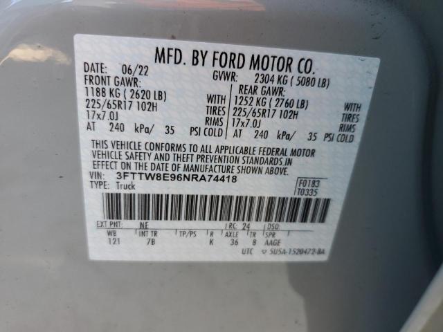 3FTTW8E96NRA74418 Ford Maverick Xl