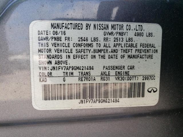 JN1FV7AP9GM421494 Infiniti Q50 Red Sport 400