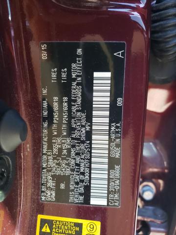 VIN 5TDKKRFH7FS075174 2015 Toyota Highlander, Xle no.14