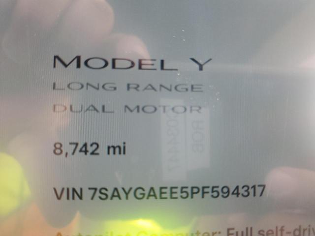 7SAYGAEE5PF594317 | 2023 TESLA MODEL Y