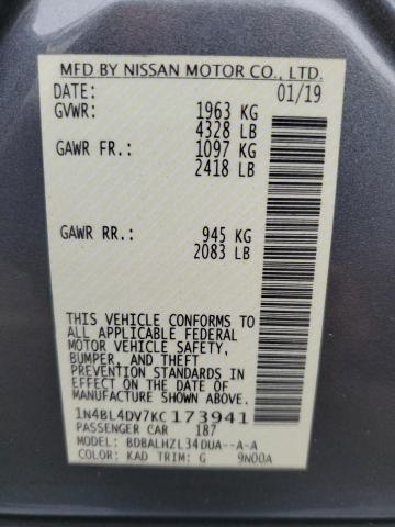 1N4BL4DV7KC173941 Nissan ALTIMA SV