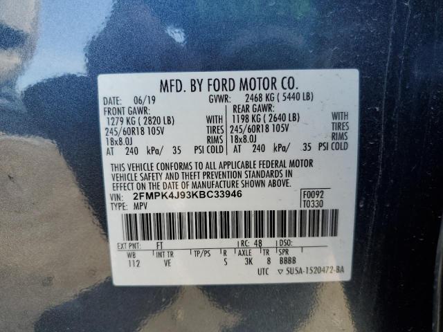 2FMPK4J93KBC33946 2019 FORD EDGE, photo no. 13