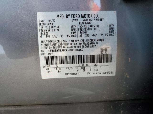 2022 FORD EXPLORER T - 1FMSK8JHXNGB08450