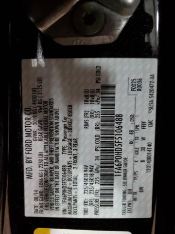 1FA6P0HD5F5106488 Ford FUSION SE