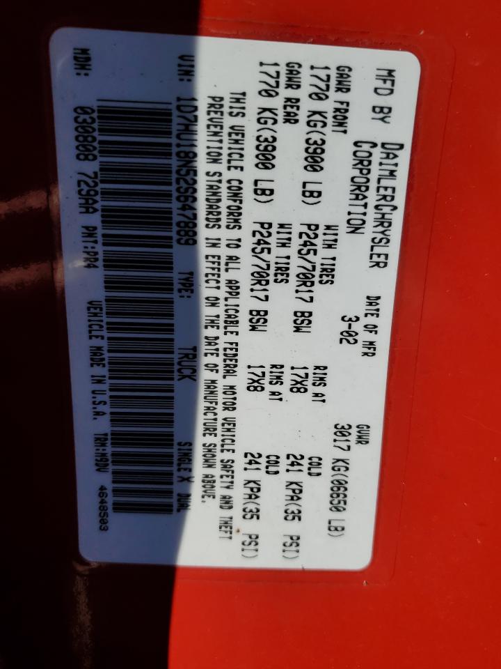 1D7HU18N52S647889 2002 Dodge Ram 1500