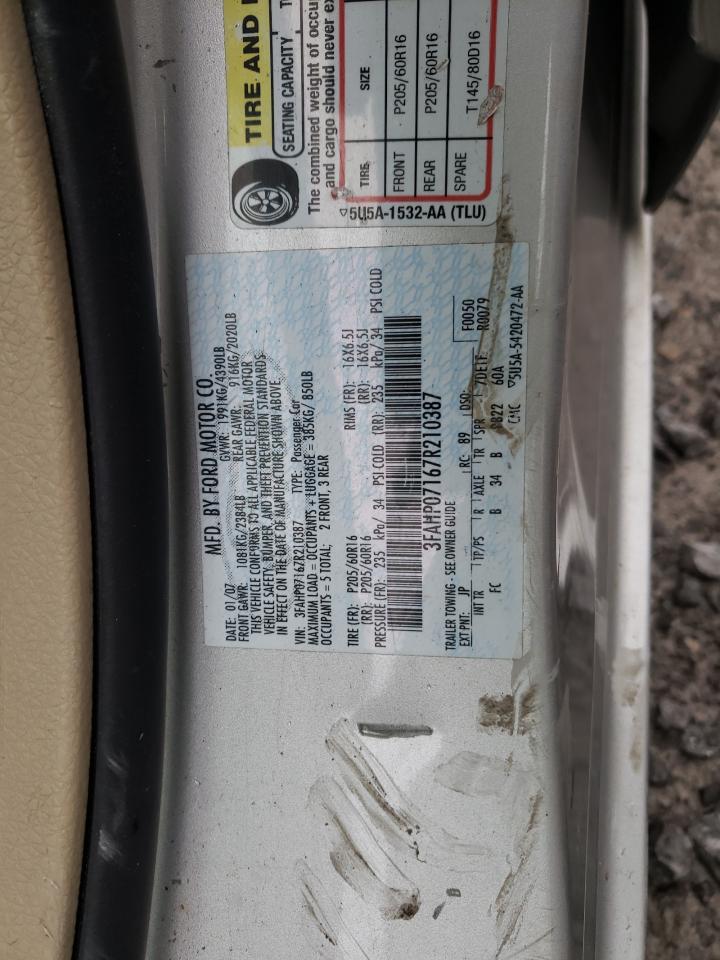 3FAHP07167R210387 2007 Ford Fusion Se