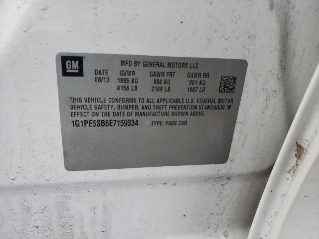 1G1PE5SB6E7159334 | 2014 CHEVROLET CRUZE LT