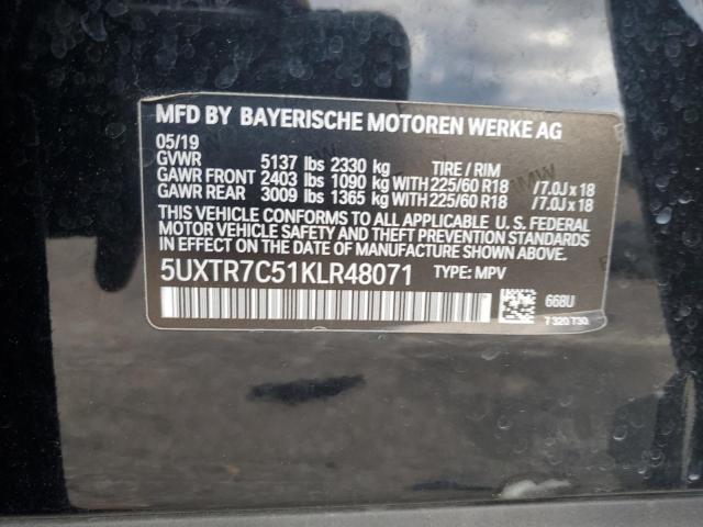 5UXTR7C51KLR48071 2019 BMW X3, photo no. 12