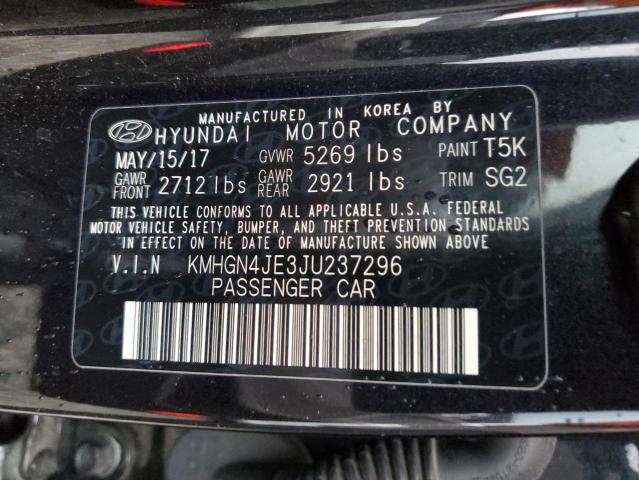 Image 12 of 2018 Hyundai Genesis salvage vehicle - Lot #76701563 at Copart